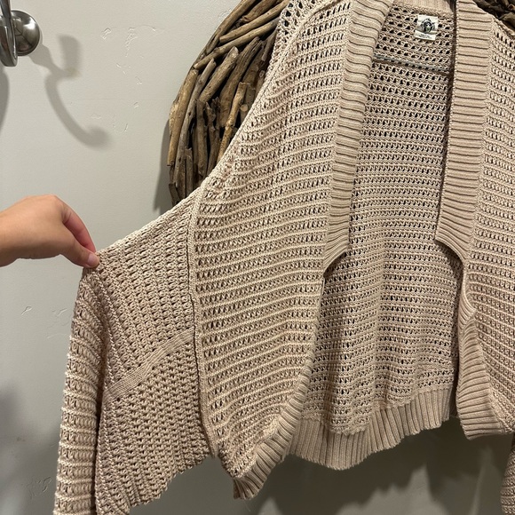 We The Free Sweaters - We The Free Beige Open-Knit Cardigan